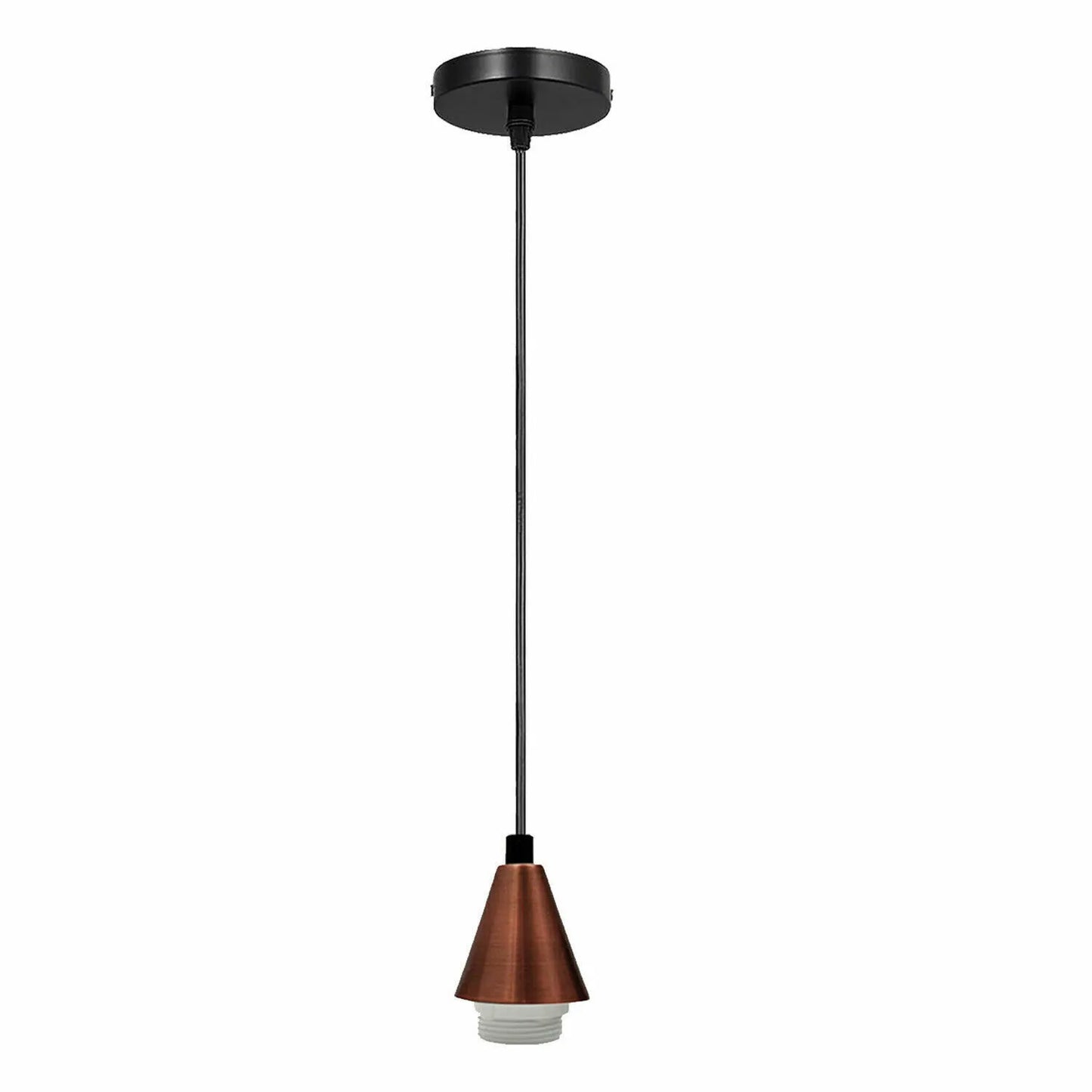 Vintage Cone Copper Pendant Holder Black Pendant Set with Copper Ceiling Rose~4280