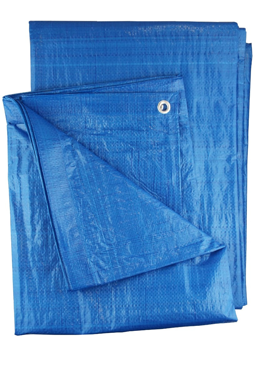 Blue S-Grade Tarpaulin 3m x 4m Waterproof Tarpaulin Cover Outdoor Ground Sheet